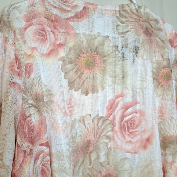 Alfred Dunner Women Combo Top Cardigan With Tank Floral Roses Size Plus 2X - Picture 9 of 9